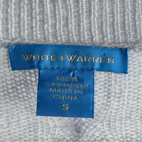White + Warren Cashmere Longline Lightest Blue Cardigan Duster Sweater Sz Small - Picture 4 of 9